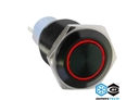 Push-Button DimasTech® Black, 19mm ID, Alternate Action, Led Color Red